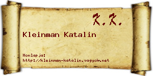 Kleinman Katalin névjegykártya